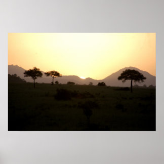Póster Atardecer en África