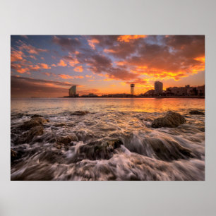 Póster Atardecer En Barcelona