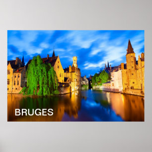 Póster Atardecer en Brujas. Bélgica