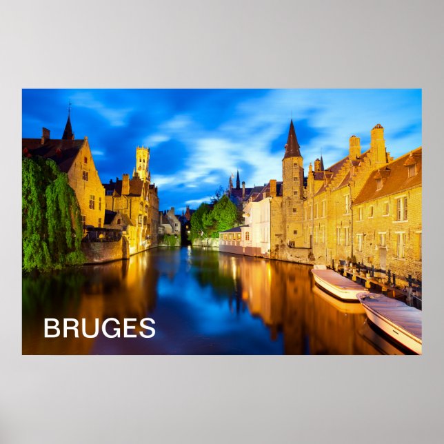 Póster Atardecer en Brujas. Bélgica (Frente)