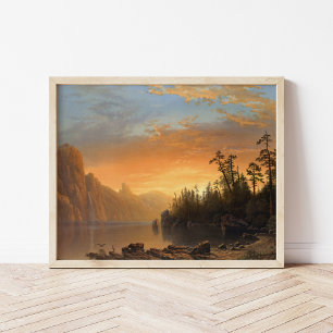 Póster Atardecer en California   Albert Bierstadt