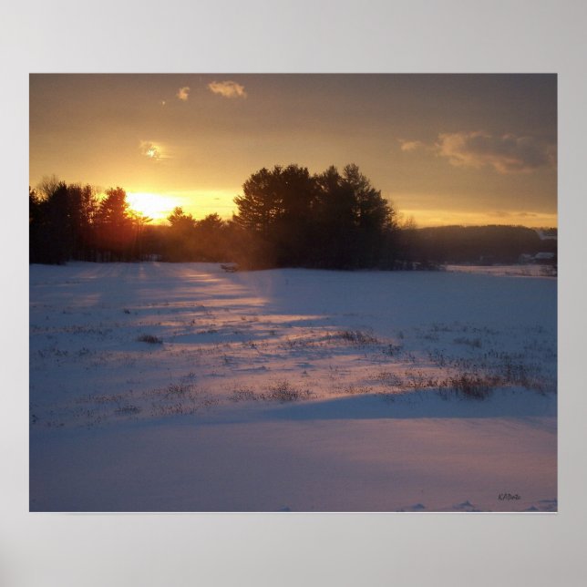 Póster Atardecer en el campo (Frente)