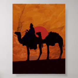 Póster Atardecer en el desierto