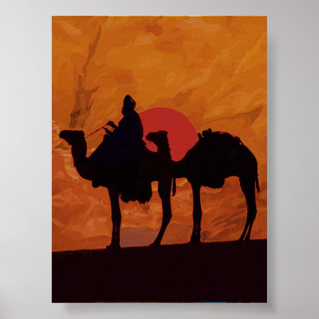 Póster Atardecer en el desierto (Frente)