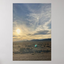 Atardecer en el desierto de Nevada - Cielo dorado
