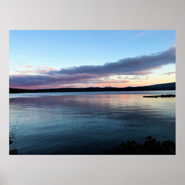Póster Atardecer en el lago Crescent, OR (Frente)