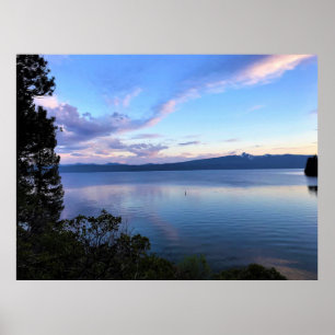 Póster Atardecer en el lago Crescent, Oregón