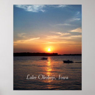 Póster Atardecer en el lago Okoboji, Iowa