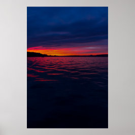 Póster Atardecer en el lago Seneca, Ohio