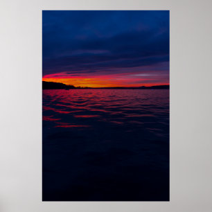 Póster Atardecer en el lago Seneca, Ohio