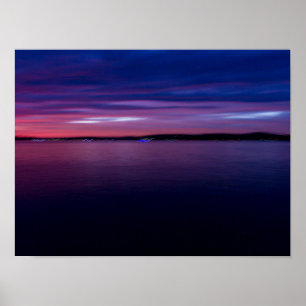 Póster Atardecer en el lago Seneca, Ohio