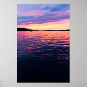 Póster Atardecer en el lago Senecaville, Ohio