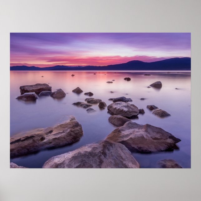 Póster Atardecer en el lago Tahoe (Frente)