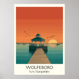 Póster Atardecer en el lago Wolfeboro New Hampshire