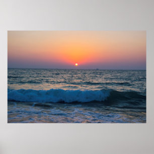 Póster Atardecer en el Mar Mediterráneo Israel.