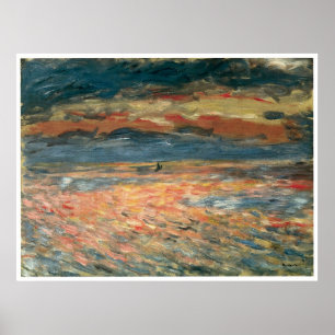 Póster Atardecer en el mar, Pierre-Auguste Renoir