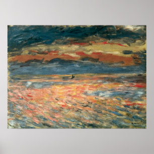 Póster Atardecer en el mar por Pierre Renoir, Bella Artes