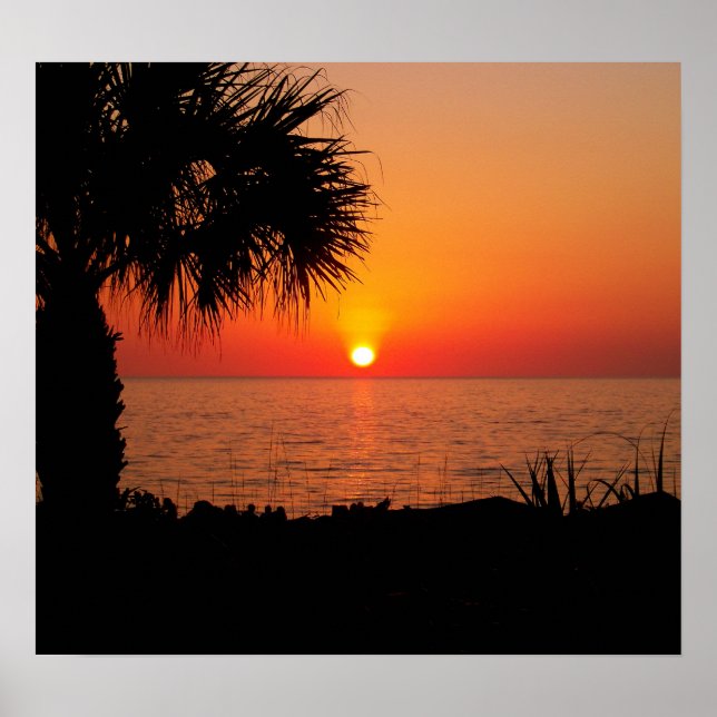 Póster Atardecer en el océano (Frente)