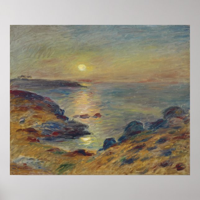 Póster Atardecer en el paisaje Bella Artes de Douarnenez (Frente)