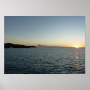 Póster Atardecer en el paisaje marino de la isla Antigua 