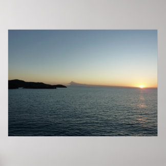 Póster Atardecer en el paisaje marino de la isla Antigua