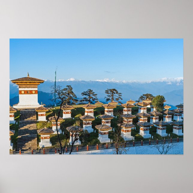 Póster Atardecer en el paso de Dochula - Bután, Himalaya (Frente)