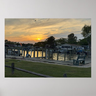 Póster Atardecer en el Poster de la bahía