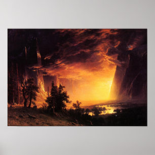 Póster Atardecer en el Poster del Valle Yosemite