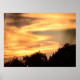 Póster Atardecer en el Poster forestal