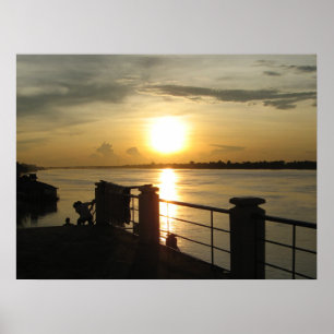 Póster Atardecer en el río Mekong... Nong Khai, Isaan, Ta