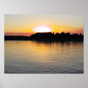 Póster Atardecer en el río Misisipi