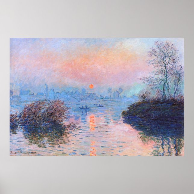 Póster Atardecer en el Sena Claude Monet (Frente)