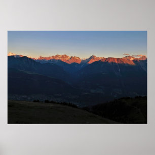 Póster Atardecer en el valle de Fiescher