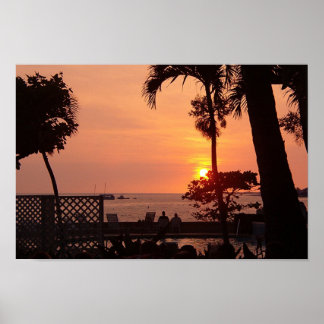Póster Atardecer en Hawái