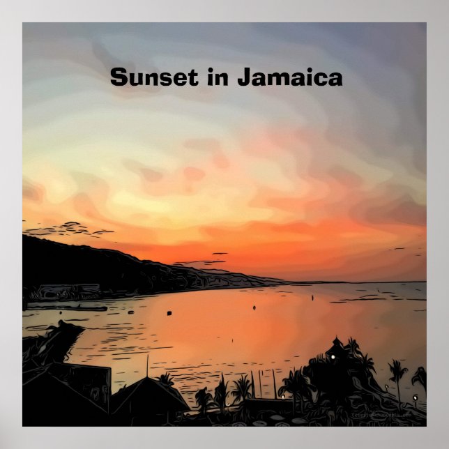 Póster Atardecer en Jamaica (Frente)