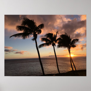 Póster Atardecer en Kauai, Hawaii