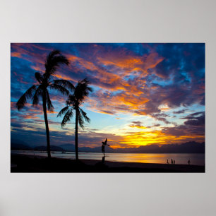 Póster Atardecer en la Bahía de Danang, Vietnam,
