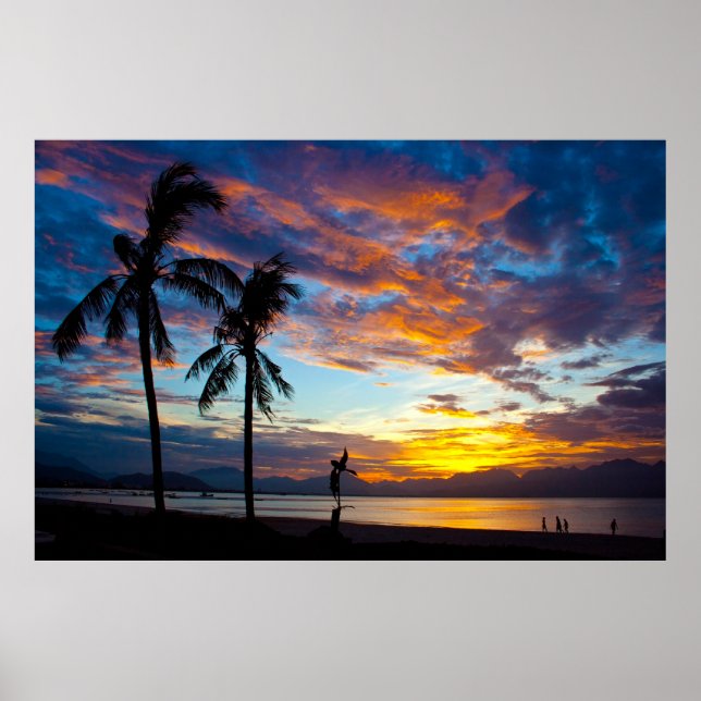 Póster Atardecer en la Bahía de Danang, Vietnam, (Frente)