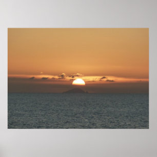 Póster Atardecer en la fotografía de la capa marina de An