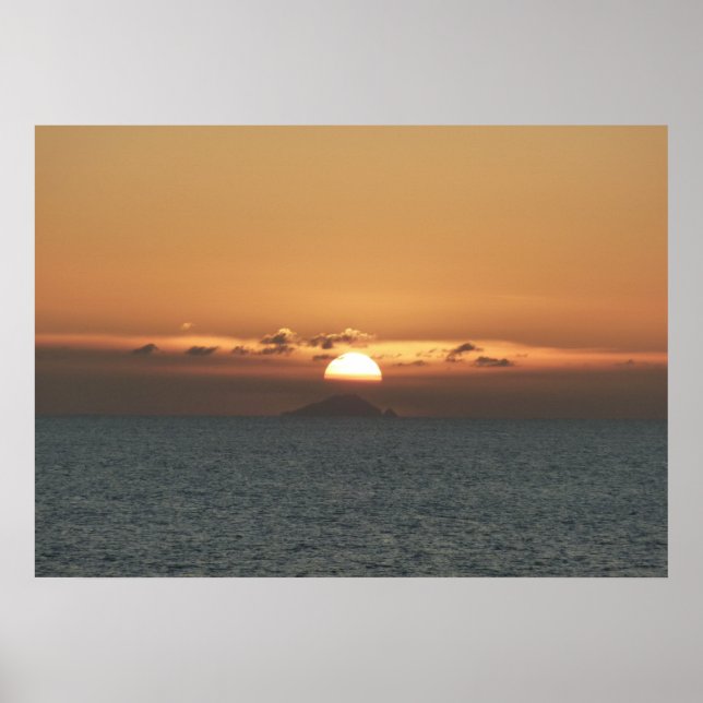 Póster Atardecer en la fotografía de la capa marina de An (Frente)