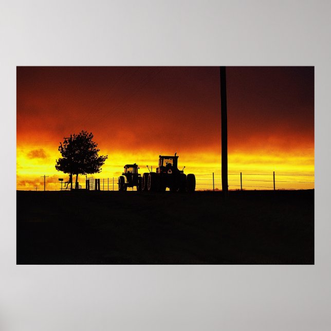 Póster Atardecer En La Granja (Frente)