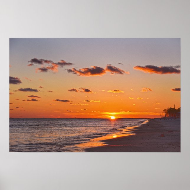 Póster Atardecer en la Isla Dauphin, Alabama (Frente)
