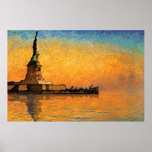 Póster Atardecer en la isla de la Libertad