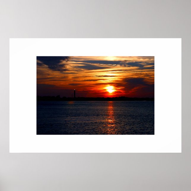 Póster Atardecer en la isla de Oak (Frente)