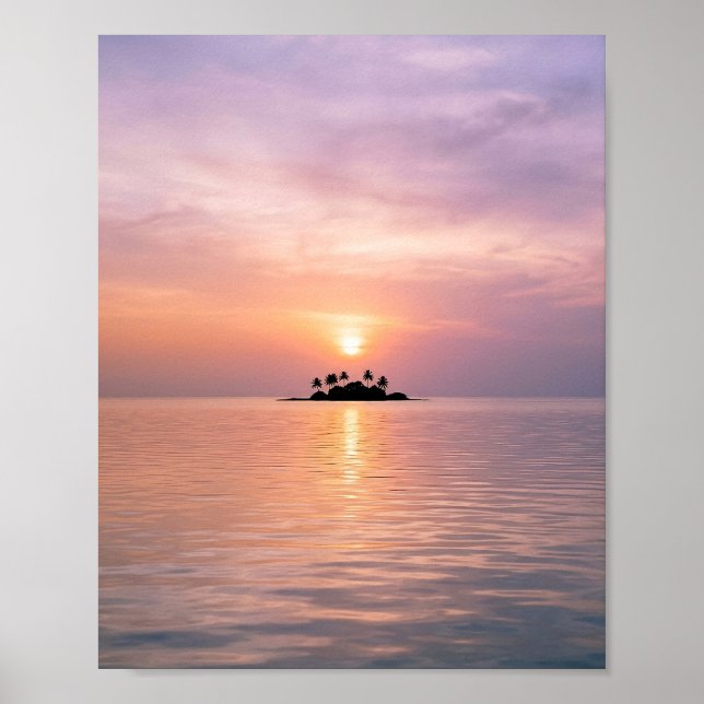 Póster Atardecer en la Isla Hermosa Dos (Frente)