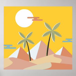 Póster Atardecer en la Pirámide de Egipto: Escena de époc