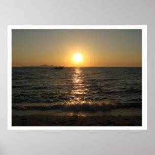 Póster Atardecer en la playa de Naklua .. Pattaya, Chonbu
