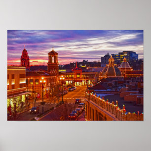 Póster Atardecer en las luces del Kansas City Plaza