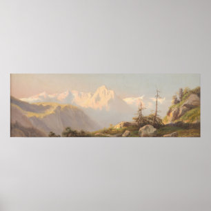 Póster Atardecer en las montañas Carl Lafite