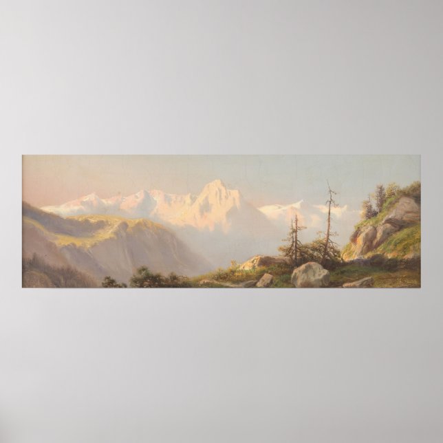 Póster Atardecer en las montañas Carl Lafite (Frente)